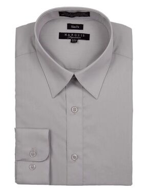 Marquis Slim Fit Silver Gray Shirt Size 14 1/2 32-33